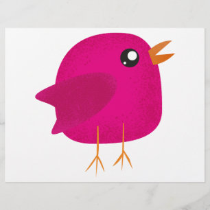 Prospectus 21,6 Cm X 24,94 Cm Illustration de joli oiseau rose
