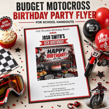 Invitation à une fête d'anniversaire Motocross pou