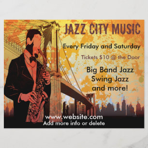 Prospectus 21,6 Cm X 24,94 Cm Jazz Concert Music Flyer
