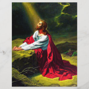Prospectus 21,6 Cm X 24,94 Cm Jésus Christ prier dans le jardin de Gethsémani