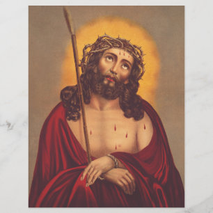 Prospectus 21,6 Cm X 24,94 Cm Jésus Couronné d'Épines Art Sombre