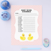 Prospectus 21,6 Cm X 24,94 Cm Jeu baby shower Word Scramble (Simple)
