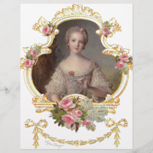 Prospectus 21,6 Cm X 24,94 Cm Jeune Reine Marie Antoinette Cartes aux Roses Rose