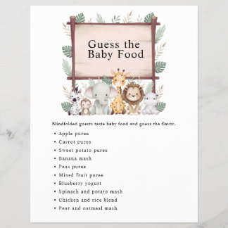 Prospectus 21,6 Cm X 24,94 Cm Jeux de Baby shower Jungle Safari