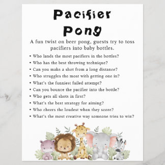 Prospectus 21,6 Cm X 24,94 Cm Jeux de Baby shower Jungle Safari