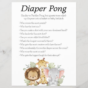 Prospectus 21,6 Cm X 24,94 Cm Jeux de Baby shower Jungle Safari