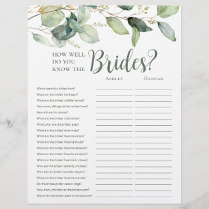 Prospectus 21,6 Cm X 24,94 Cm Jeux de Baby Shower LGBTQ Eucalyptus
