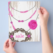 Prospectus 21,6 Cm X 24,94 Cm Joaillerie Flyer Collier Rose Brown rose (main)