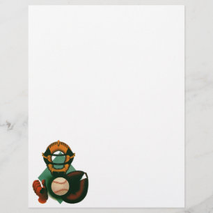 Prospectus 21,6 Cm X 24,94 Cm Joueur de baseball vintage, Catcher avec Mitt