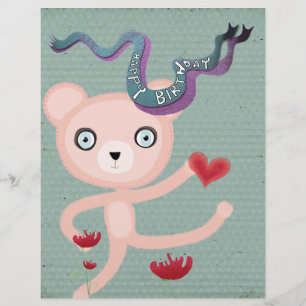 Prospectus 21,6 Cm X 24,94 Cm Joyeux anniversaire ours en peluche poppy flyer