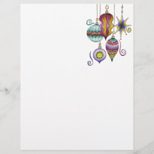 Prospectus 21,6 Cm X 24,94 Cm Joyeux Noël élégant et fantaisie Ornements en verr