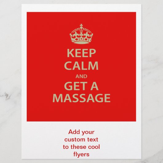 Prospectus 21,6 Cm X 24,94 Cm Keep Calm and Get a massage (Devant)