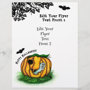Prospectus 21,6 Cm X 24,94 Cm Le fantôme d'Halloween, chauve-souris, fantôme et