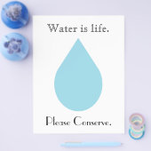 Prospectus 21,6 Cm X 24,94 Cm L'eau, c'est la vie. Veuillez Conserver. (Simple)