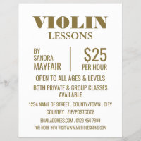 Leçons élégantes de violon publicitaire