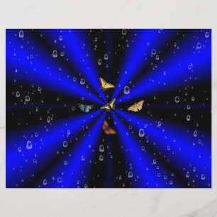 Prospectus 21,6 Cm X 24,94 Cm Les gouttes de pluie et le papillon sur le noir et
