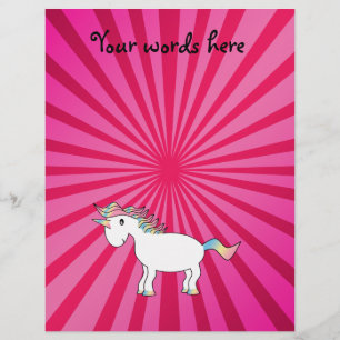 Prospectus 21,6 Cm X 24,94 Cm Licorne arc-en-ciel coup de soleil rose