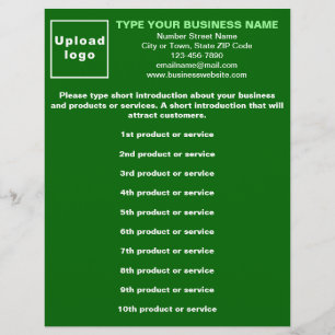 Prospectus 21,6 Cm X 24,94 Cm Liste de produits ou services commerciaux Flyer ve