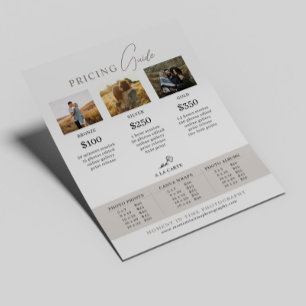 Prospectus 21,6 Cm X 24,94 Cm Liste des prix de la séance de photographie de fam