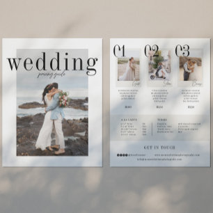 Prospectus 21,6 Cm X 24,94 Cm Liste des prix du photographe Mariage de famille