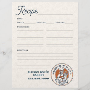 Prospectus 21,6 Cm X 24,94 Cm Livre de recettes de pâtisserie de boulangerie Pât