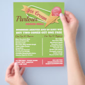 Prospectus 21,6 Cm X 24,94 Cm Logo de crème glacée, Publicité de glacier (main)