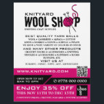Prospectus 21,6 Cm X 24,94 Cm Logo de la boutique en laine rose, magasin de Tric<br><div class="desc">Pink Wool Shop Logo,  Tricot Store,  Yarn Store Publicité Flyer par The Carte de visite Store.</div>