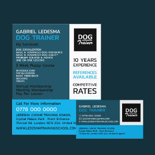 Prospectus 21,6 Cm X 24,94 Cm Logo de l'entreprise, Entraîneur de chien publicit