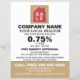 Prospectus 21,6 Cm X 24,94 Cm Logo de vente maison, Realtor, Agent immobilier pu
