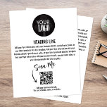 Prospectus 21,6 Cm X 24,94 Cm Logo d'entreprise Flyer minimaliste simple<br><div class="desc">Ce design comprend un prospectus d'entreprise,  vous pouvez ajouter votre logo,  ainsi que votre code URL QR,  avec un style simple minimaliste,  moderne,  noir et blanc avec un élégant,  créer votre propre modèle,  parfait pour toute petite entreprise.</div>