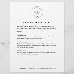 Prospectus 21,6 Cm X 24,94 Cm Logo d'entreprise texte site Web simple Personnali