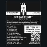 Prospectus 21,6 Cm X 24,94 Cm Logo du service de messagerie, publicité du servic<br><div class="desc">Logo Courier Moped,  Circulaire publicitaire de service de messagerie par The Carte de visite Store.</div>