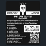 Prospectus 21,6 Cm X 24,94 Cm Logo du service de messagerie, publicité du servic<br><div class="desc">Logo Courier Moped,  Circulaire publicitaire de service de messagerie par The Carte de visite Store.</div>