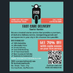 Prospectus 21,6 Cm X 24,94 Cm Logo du service de messagerie, publicité du servic<br><div class="desc">Logo Courier Moped,  Circulaire publicitaire de service de messagerie par The Carte de visite Store.</div>