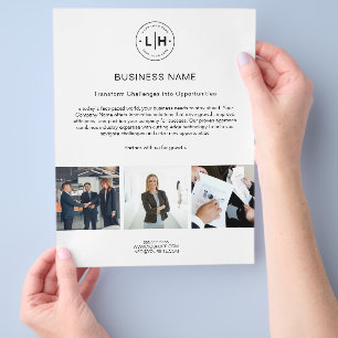 Prospectus 21,6 Cm X 24,94 Cm Logo moderne Photo Entreprise White Business Flyer