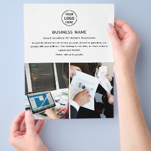 Prospectus 21,6 Cm X 24,94 Cm Logo moderne Photo Professionnel Flyer professionn