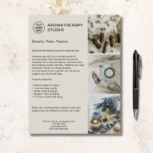 Prospectus 21,6 Cm X 24,94 Cm Logo Personnalisé Aromathérapie Spa Promotion Busi