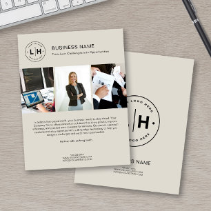 Prospectus 21,6 Cm X 24,94 Cm Logo Personnalisé Moderne Photo Corporate Business