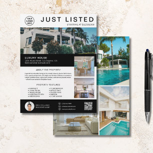 Prospectus 21,6 Cm X 24,94 Cm Logo Photo QR de Maison de Vente Immobilière
