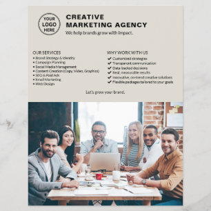 Prospectus 21,6 Cm X 24,94 Cm Logo Photo QR Neutre Marketing Entreprise