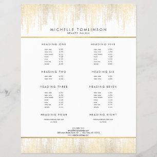 Prospectus 21,6 Cm X 24,94 Cm Luxe Gold Confetti Motif de pluie