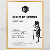 Prospectus 21,6 Cm X 24,94 Cm Luxus Fleyer mit Goldrand für Hundeschulen (Dos)