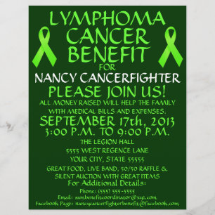 Prospectus 21,6 Cm X 24,94 Cm Lymphoma Cancer Benefit Flyer