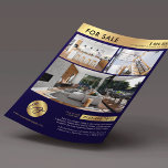 Prospectus 21,6 Cm X 24,94 Cm Maison à vendre location immobilier marketing mari<br><div class="desc">Modern Navy & Gold Real Estate For Sale flyer marketing avec espace pour votre logo et 3 photos de propriété. Ce dépliant professionnel de marketing de propriété dispose d'un faux design or avec un arrière - plan bleu et de l'espace pour votre texte personnalisé et des détails de propriété. Un...</div>