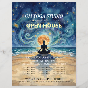 Prospectus 21,6 Cm X 24,94 Cm Maison ouverte Yoga Méditation Ciel nocturne étoil
