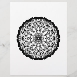 Prospectus 21,6 Cm X 24,94 Cm Mandala adulte noir et blanc de coloration