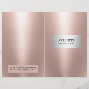 Prospectus 21,6 Cm X 24,94 Cm Maquillage Artiste Salon Spa Rose Gold Bi-Fold