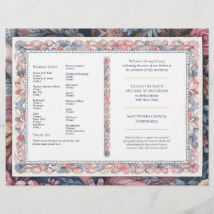 Prospectus 21,6 Cm X 24,94 Cm Maximaliste Programme Mariage Shabby Chic Vintage