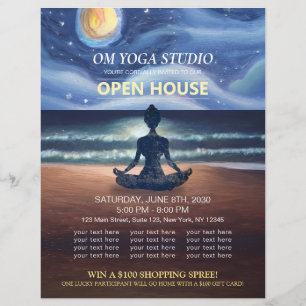 Prospectus 21,6 Cm X 24,94 Cm Méditation Yoga Lune Ocean Beach Open House F