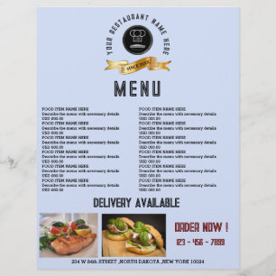 Prospectus 21,6 Cm X 24,94 Cm Menu du restaurant créatif